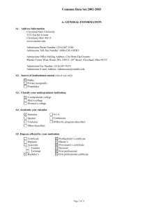 Common Data Set 2002-2003  A. GENERAL INFORMATION