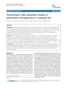 Transmission ratio distortion results in asymmetric introgression in Louisiana Iris Open Access