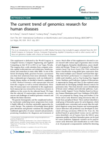 The current trend of genomics research for human diseases INTRODUCTION Open Access