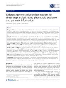 Different genomic relationship matrices for single-step analysis using phenotypic, pedigree