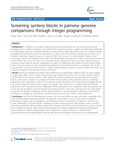Screening synteny blocks in pairwise genome comparisons through integer programming Open Access