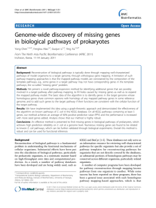 Genome-wide discovery of missing genes in biological pathways of prokaryotes Open Access