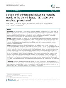 Suicide and unintentional poisoning mortality unrelated phenomena?