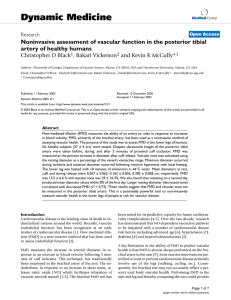 Dynamic Medicine Noninvasive assessment of vascular function in the posterior tibial