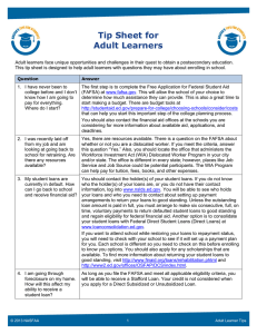 Tip Sheet for Adult Learners
