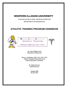 WESTERN ILLINOIS UNIVERSITY ATHLETIC TRAINING PROGRAM HANDBOOK  A