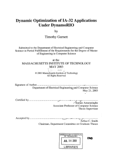 Dynamic  Optimization  of IA-32  Applications Under DynamoRIO by