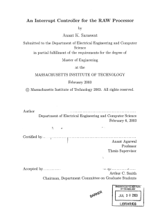Processor An  Interrupt Controller  for  the  RAW