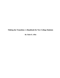 Making the Transition: A Handbook for New College Students