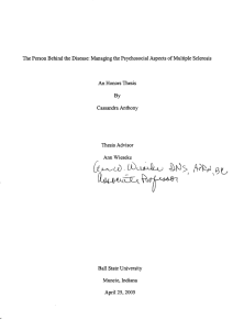 The Person Behind the Disease: Managing the Psychosocial Aspects of... An Honors Thesis