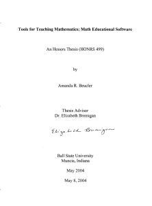 Tools for Teaching Mathematics; Math Educational Software