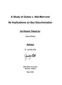 A Study of Its  Implications on  Sex Discrimination