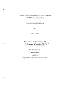 The History of the Development of the Two Elk Creek... of the White River National Forest An Honors Thesis (HONRS 499)