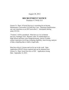 RECRUITMENT NOTICE August 28, 2012  Position # 179-02-315