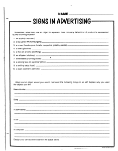 SIGNS IN ADVERTISING-----. - NAME ____________________ _