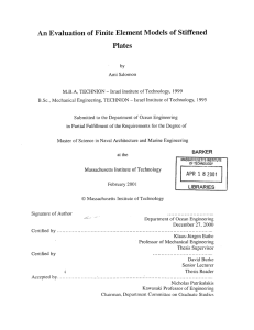 An  Evaluation of  Finite Element  Models ... Plates