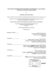 DEVELOPING  METRICS FOR CONCURRENT  ENGINEERING  AT ... COMPANY'S  SURFACE  RADAR  GROUP by