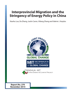 Interprovincial Migration and the Stringency of Energy Policy in China November 2014