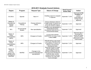 2010-2011 Graduate Council Actions Grad Council Degree