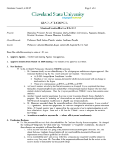 GRADUATE COUNCIL Graduate Council, 4/10/15  Page 1 of 4