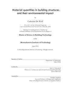 Material quantities in building structures and their environmental impact Catherine De Wolf