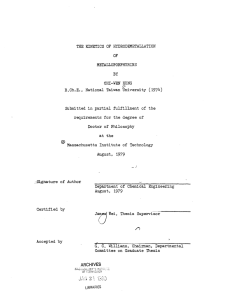 (1974) THE  KINETICS  OF  HYDRODEMETALLATION METALLOPORPHYRINS BY