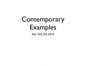 Contemporary Examples Stat 332, Fall 2014 1