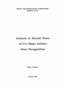 Analysis of  Aircraft  Fleets Since Deregulation Jos