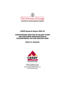 CASPR Research Report 2005-02  COMPUTERIZED ANALYSIS OF SALIENT ITEMS
