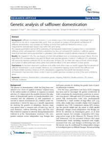 Genetic analysis of safflower domestication Open Access Stephanie A Pearl