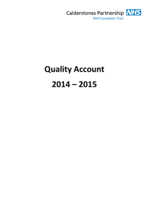 Quality Account 2014 – 2015