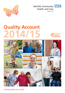 2014/15 Quality Account Looking after you locally