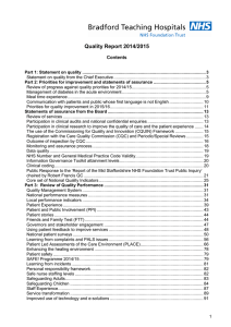 Quality Report 2014/2015 Contents