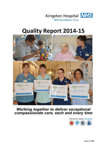 Quality Report 2014-15  Working together to deliver exceptional