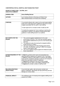 CHESTERFIELD ROYAL HOSPITAL NHS FOUNDATION TRUST  EXECUTIVE SUMMARY