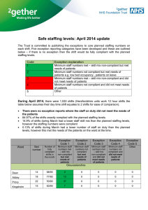 Safe staffing levels: April 2014 update
