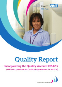 Quality Report Incorporating the Quality Account 2014/15 Solent