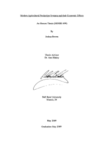 Modern Agricultural Production Systems and their Economic Effects By Joshua Brown