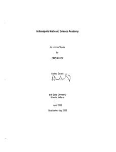 Indianapolis Math  and Science Academy An  Honors Thesis by