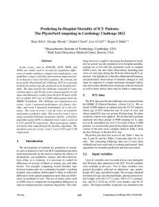 Predicting In-Hospital Mortality of ICU Patients: