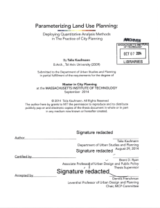 ^W*Aft Parameterizing  Land  Use  Planning: 7 0
