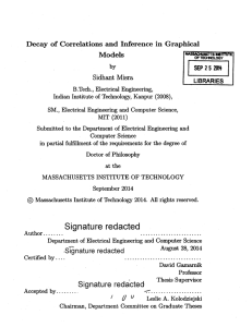 Decay  of  Correlations  and  Inference ... Models 2 201