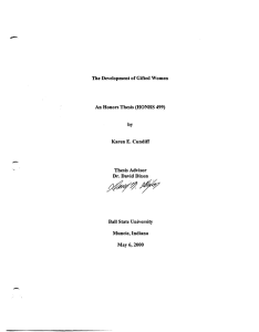 The Development of Gifted Women An Honors Thesis (HONRS 499) Karen E. Cundiff