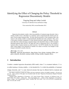 Identifying the Effect of Changing the Policy Threshold in