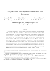 Nonparametric Euler Equation Identi…cation and Estimation