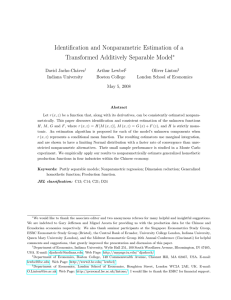 Identification and Nonparametric Estimation of a Transformed Additively Separable Model