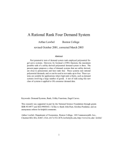 A Rational Rank Four Demand System Arthur Lewbel Boston College