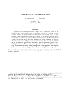 Demand Systems With Nonstationary Prices Arthur Lewbel Serena Ng December 1999