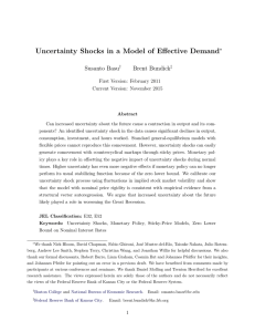 Uncertainty Shocks in a Model of E↵ective Demand Susanto Basu Brent Bundick ⇤