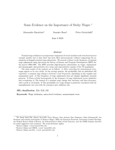 Some Evidence on the Importance of Sticky Wages ∗ Alessandro Barattieri Susanto Basu